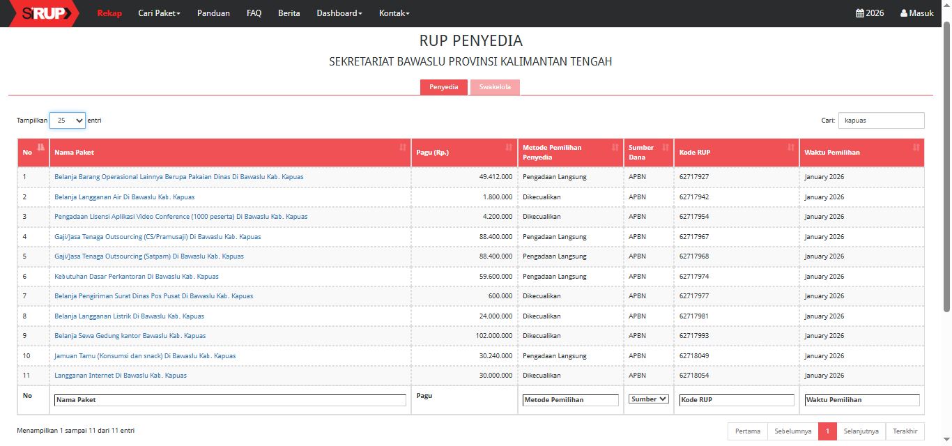 Pengadaan Barang & Jasa Tahun 2026